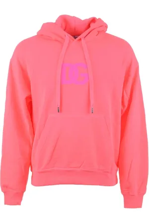 Dolce & Gabbana Bluzy, Mężczyzna, Różowy, 3XL, Męski Bluza z Kapturem