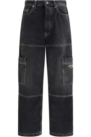 OFF-WHITE Jeansy, Mężczyzna, Czarny, W32, Bawełna, Vintage Cargo Jeansy