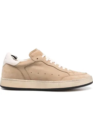 Officine creative Buty, Mężczyzna, Beżowy, 41 EU, Zamsz, Magiczne sznurowane sneakersy z zamszu