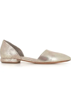 Officine creative Buty, Kobieta, Szary, 37 EU, Skóra, Baleriny ze skóry w kolorze platynowym