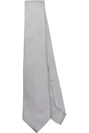 BARBA Akcesoria, Mężczyzna, Szary, ONE SIZE, Jasnoszary Jedwabny Krawat z Wzorem