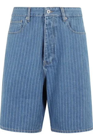 Drôle de Monsieur Szorty, Mężczyzna, Niebieski, S, Denim, Niebieskie Baggy Bermuda w Paski
