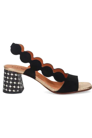 Chie Mihara Buty, Kobieta, Czarny, 40 EU, Zamsz, Czarne Zamszowe Skórzane Obcasy z Sprzączką