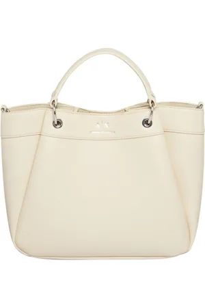 Armani Exchange Torebki, Kobieta, Beżowy, ONE SIZE, Stylowa Młotkowana Torba Shopper