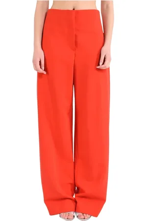 Sportmax Spodnie, Kobieta, Czerwony, M, Spodnie Wide Leg Model Adelchi