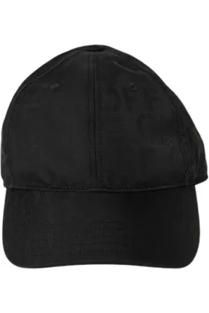 OFF-WHITE Akcesoria, Kobieta, Czarny, S, Nylon, Czapka Baseballowa z Haftowanym Logo