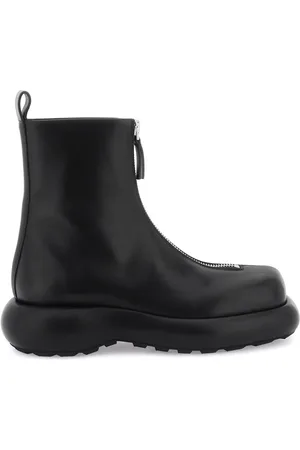 Jil Sander Buty, Kobieta, Czarny, 38 EU, Skórzane botki z zamkiem błyskawicznym