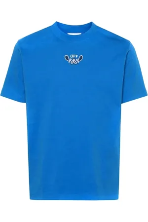 OFF-WHITE Koszulki, Mężczyzna, Niebieski, L, Bawełna, Bawełniana koszulka T-Shirt Bandana Arrow