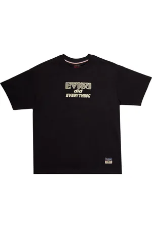 Evisu Koszulki, Mężczyzna, Czarny, M, T-shirt z nadrukiem mewy czarny