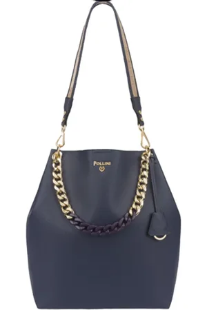 Pollini Torebki, Kobieta, Niebieski, ONE SIZE, Nylon, Elegancka Torba na Ramię z Paskiem na Ramię