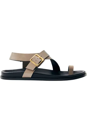 ALOHAS Buty, Kobieta, Beżowy, 37 EU, Siren Beżowe Skórzane Sandały