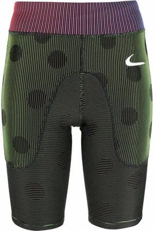 OFF-WHITE Szorty, Kobieta, Wielobarwność, M, Poliester, Spodnie Legginsy w Paski Czarne/Niebieskie Szorty