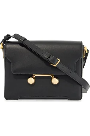 Marni Torebki, Kobieta, Czarny, ONE SIZE, Skóra, Czarna torba shopper ze skóry cielęcej z charakterystycznym zapięciem