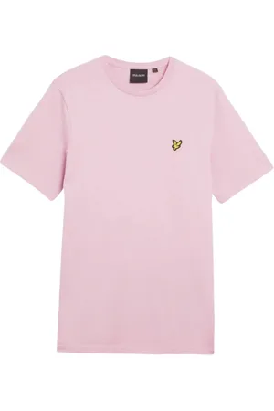 Lyle & Scott Koszulki, Mężczyzna, Różowy, XL, Różowa Koszulka z Nadrukiem z Bawełny