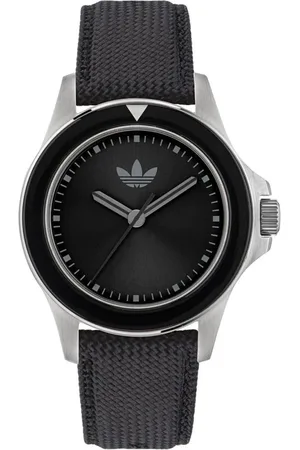 adidas Akcesoria, unisex, Czarny, ONE SIZE, Czarny Tkaninowy Zegarek Analogowy