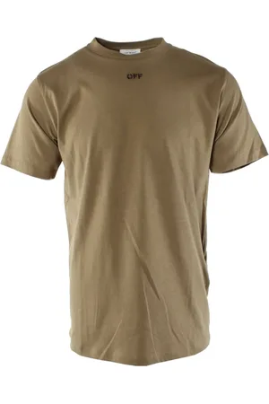 OFF-WHITE Koszulki, Mężczyzna, brązowy, S, Bawełna, Brązowy T-shirt