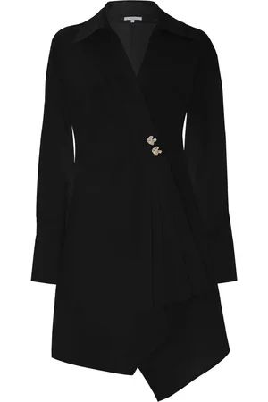 Kocca Sukienki, Kobieta, Czarny, XS, Elegancka Sukienka w Stylu Koszuli