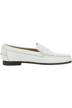SEBAGO Buty, Kobieta, Biały, 38 EU, Białe Skórzane Lordsy z Pochyłą Pyskiem