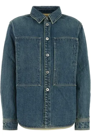Jil Sander Bluzki, Kobieta, Niebieski, S, Denim, Denim Oversize Shirt z Marynarkami i Kamizelkami