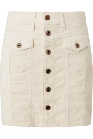Pepe Jeans Spódnice, Kobieta, Beżowy, S, Denim, Denim Skirts