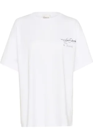 My Essential Wardrobe Koszulki, Kobieta, Biały, XL/2XL, Bright Tee Top Short Sleeve