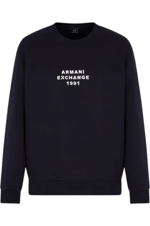 Armani Exchange Bluzy, Mężczyzna, Niebieski, S, Niebieskie Swetry dla Mężczyzn