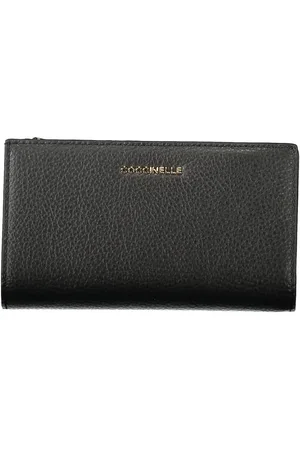 Coccinelle Akcesoria, Kobieta, Czarny, ONE SIZE, Skóra, Metallic Soft Wallet z zamkniciem na suwak