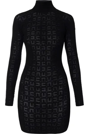 Elisabetta Franchi Sukienki, Kobieta, Czarny, L, Czarna sukienka mini z logo i głębokim dekoltem