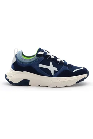 W6YZ Buty, Mężczyzna, Niebieski, 41 EU, Zamsz, Niebieskie Sneakersy z Wkładkami z Zamszu