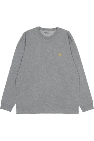 Carhartt Koszulki, Mężczyzna, Szary, S, Bawełna, Koszulka z Długim Rękawem Chase