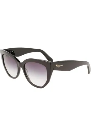Salvatore Ferragamo Akcesoria, Kobieta, Czarny, ONE SIZE, Eleganckie Okulary z Fioletowymi Soczewkami