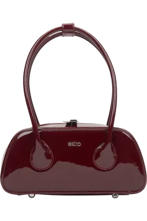 Estro Torebki, Kobieta, Czerwony, ONE SIZE, Skóra, Burgundowa Torba na Ramię