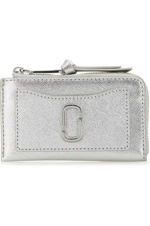 Marc Jacobs Akcesoria, Kobieta, Szary, ONE SIZE, Srebrny Portfel Skórzany