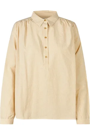 Lollys Laundry Bluzki, Kobieta, brązowy, 2XL, Bawełna, Casual Camel Koszula z Długimi Rękawami