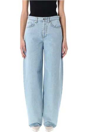 MUGLER Jeansy, Kobieta, Niebieski, W26, Bawełna, Jeansyy z szerokimi nogawkami i sznurowaniem