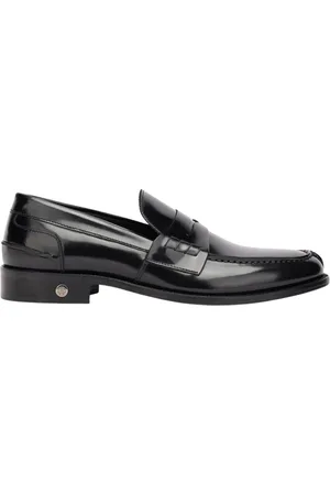 Roberto Cavalli Buty, Mężczyzna, Czarny, 44 EU, Metaliczne mokasyny penny z efektem połysku