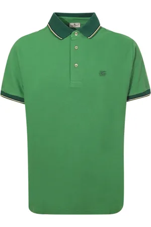 Etro Koszulki, Mężczyzna, Zielony, XL, Bawełna, Zielony Polo Shirt Jednokolorowy Bawełna