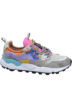Flower Mountain Buty, Kobieta, Wielobarwność, 37 EU, Zamsz, Szare Trampki z Akcentami zamszowymi