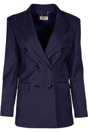 Elisabetta Franchi Kurtki, Kobieta, Niebieski, XS, Dwurzędowa marynarka