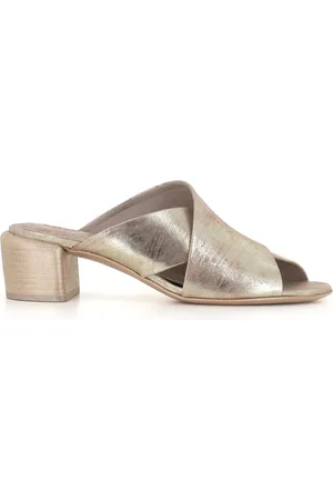Officine creative Buty, Kobieta, Szary, 39 EU, Skóra, Sandały ze skóry platynowej
