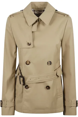 Burberry Płaszcze, Kobieta, Beżowy, 2XS, Bawełna, Beżowy Stylowy Płaszcz