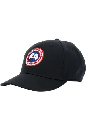 Canada Goose Akcesoria, unisex, Czarny, ONE SIZE, Czarna Arctic Czapka Baseballowa z Czerwoną Plakietką