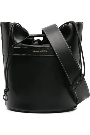 Alexander McQueen Torebki, Kobieta, Czarny, ONE SIZE, Wiadro Kokarda Czarna Modna Torba
