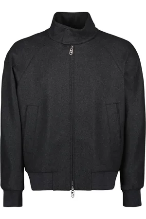 Fendi Kurtki, Mężczyzna, Czarny, M, Kaszmir, Kaszmirowa kurtka bomber, szara, stylowa