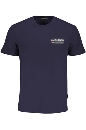 Napapijri Koszulki, Mężczyzna, Niebieski, 2XL, Niebieski T-shirt z nadrukiem logo