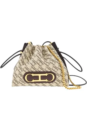 Carolina Herrera Torebki, Kobieta, Beżowy, ONE SIZE, Zamsz, Płócienna torba Soft Bucket z bransoletką złoconą