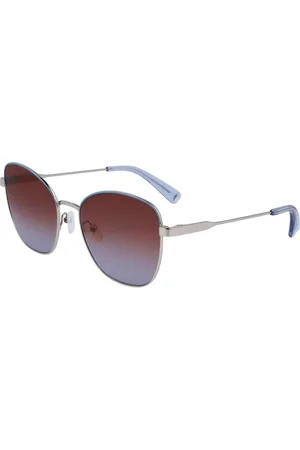 Longchamp Akcesoria, Kobieta, Szary, ONE SIZE, Szare Metalowe Okulary Przeciwsłoneczne z Ochroną Kategorii 2