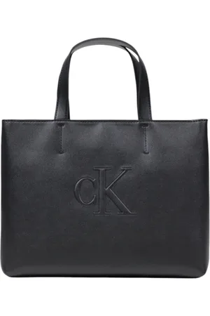 Calvin Klein Torebki, Kobieta, Czarny, ONE SIZE, Czarna torba z zamkiem i kieszeniami wewnątrz