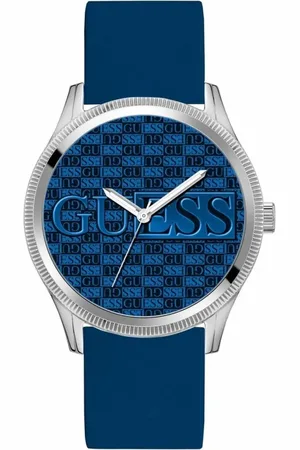 Guess Akcesoria, Mężczyzna, Niebieski, ONE SIZE, Niebieski Zegarek z Kwarcowym Mechanizmem i Stalową Kopertą