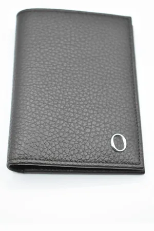 Orciani Akcesoria, Kobieta, Szary, ONE SIZE, Skóra, Skórzany portfel Ebony
